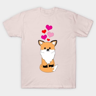 Fox With Hearts T-Shirt